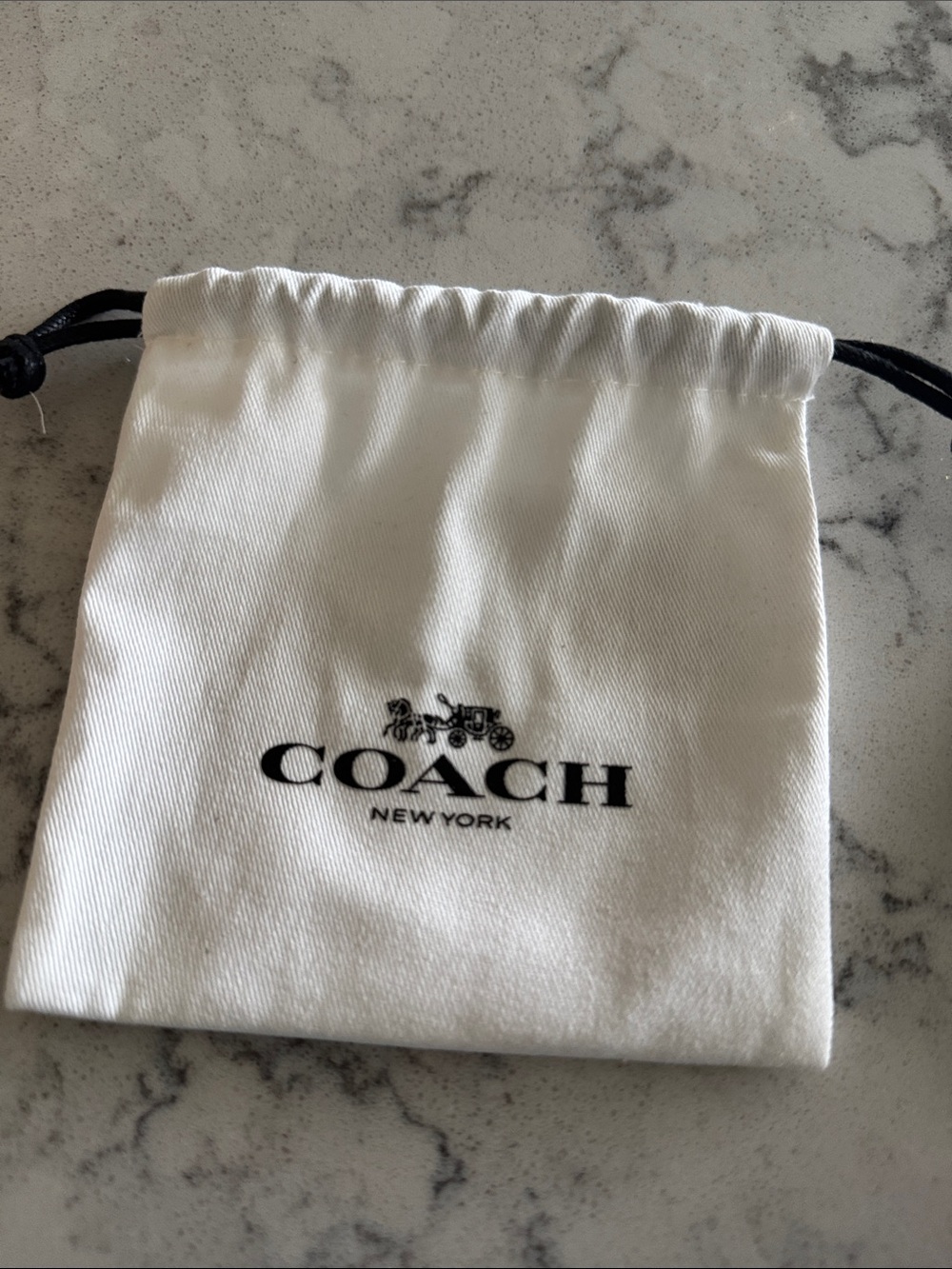 COACH Two-Tone Pearl Drop Hoop Earrings with Gold Leaf Accents - Picture 5 of 6